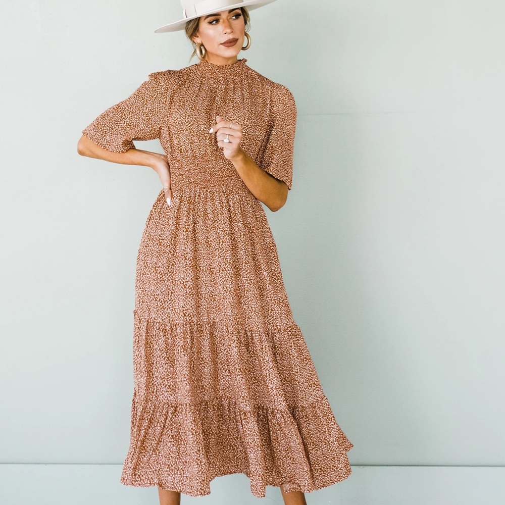 High Neck Maxi Dress in Rust! - Picture 5 of 11